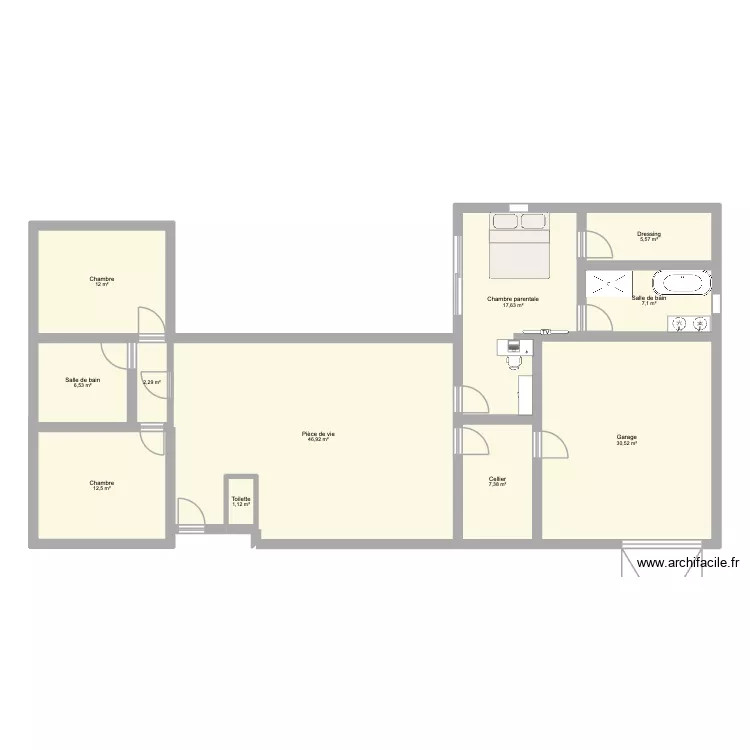 maison 1. Plan de 11  et 150 m²