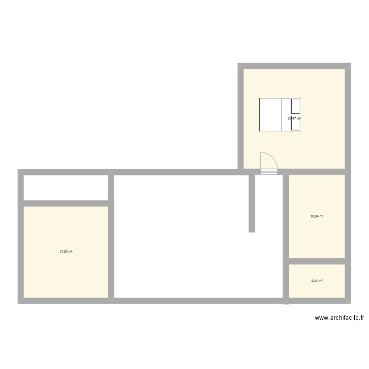 Maison 2025. Plan de 4 pièces et 57 m2