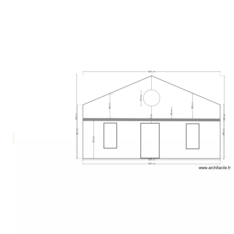 Fenêtre en arche façade sud. Plan de Fenêtre en arche façade sud. Plan de
