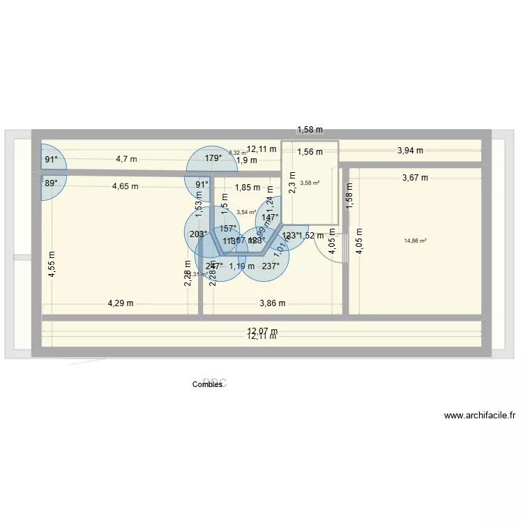 RP Mixte _ Chelles Ave des Champs. Plan de 18  et 207 m²