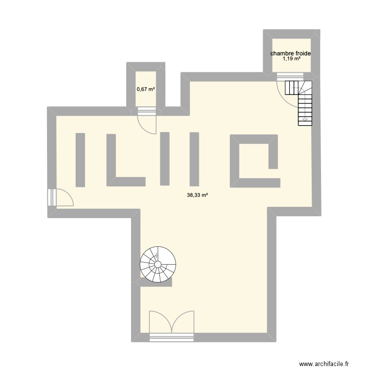 Biocoop 2. Plan de 3 pièces et 40 m2