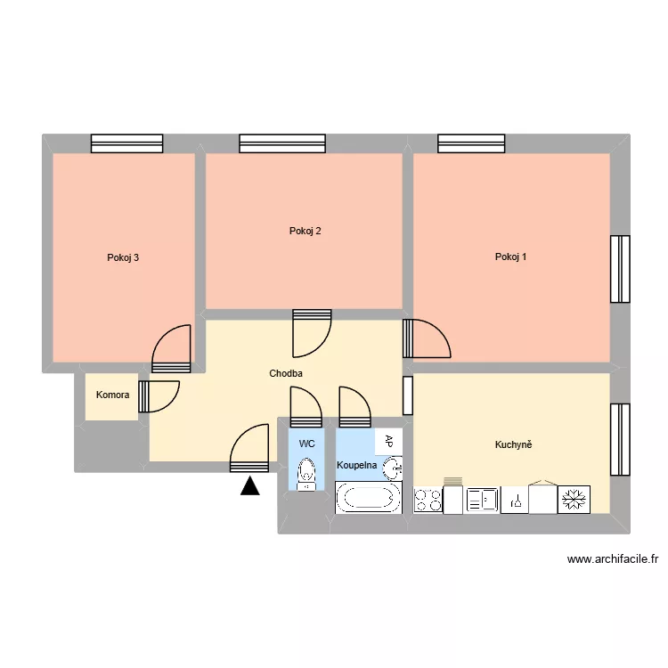 Opletalova 801, byt 7. Plan de 14  et 198 m²