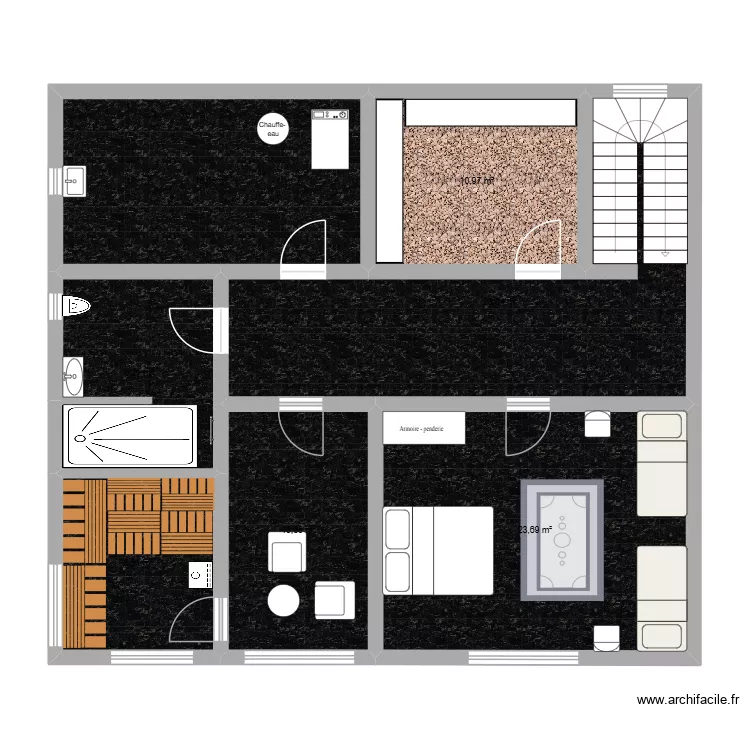 Bungalow 100 m2 - Hanglage - UG. Plan de 7 Pièces et 103 m²