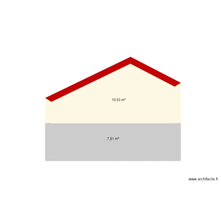 face ouest appenti V2. Plan de 2 pièces et 18 m2
