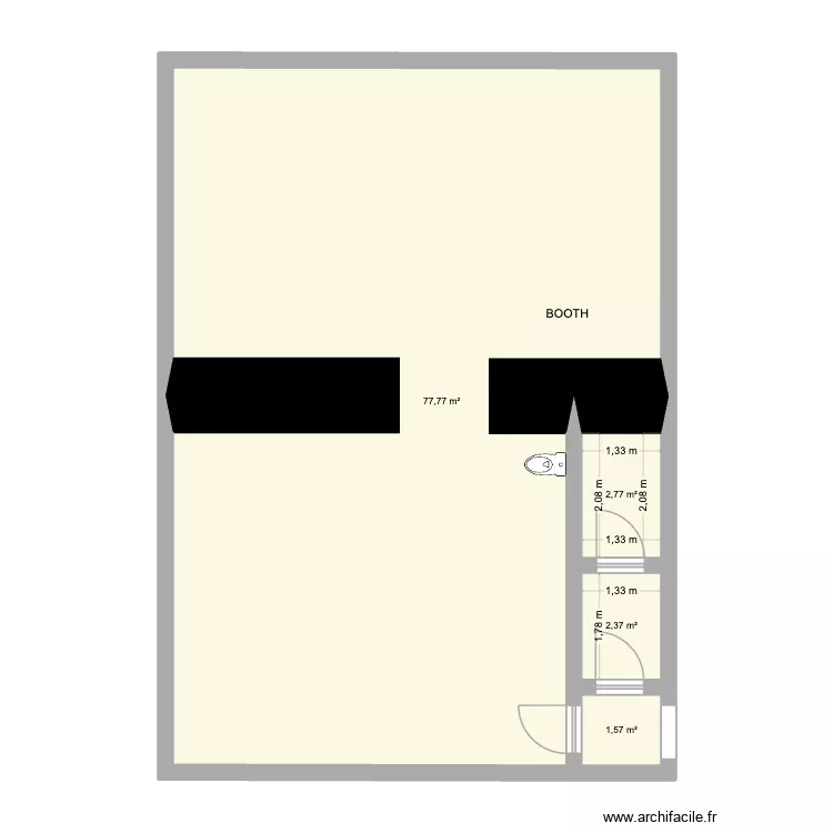CAVES FB DU TEMPLE_STUDIO PANDREZZ. Plan de 4 pièces et 84 m²