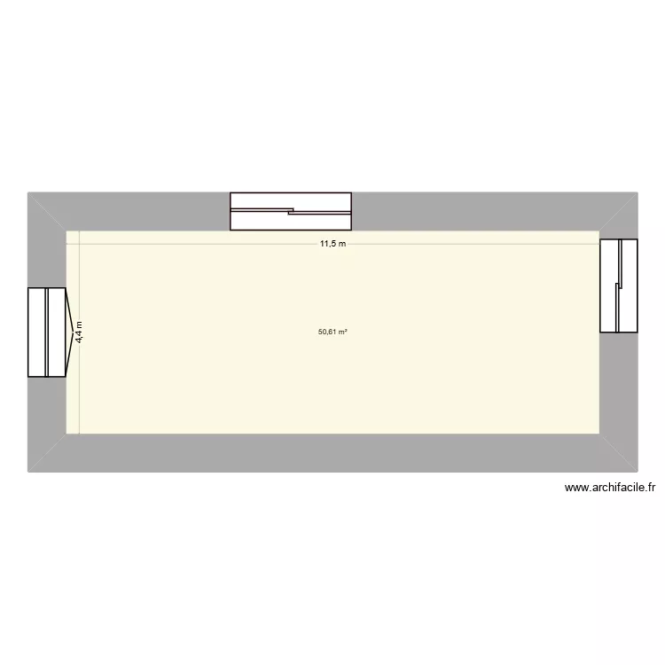 MAISON. Plan de 1  et 51 m²