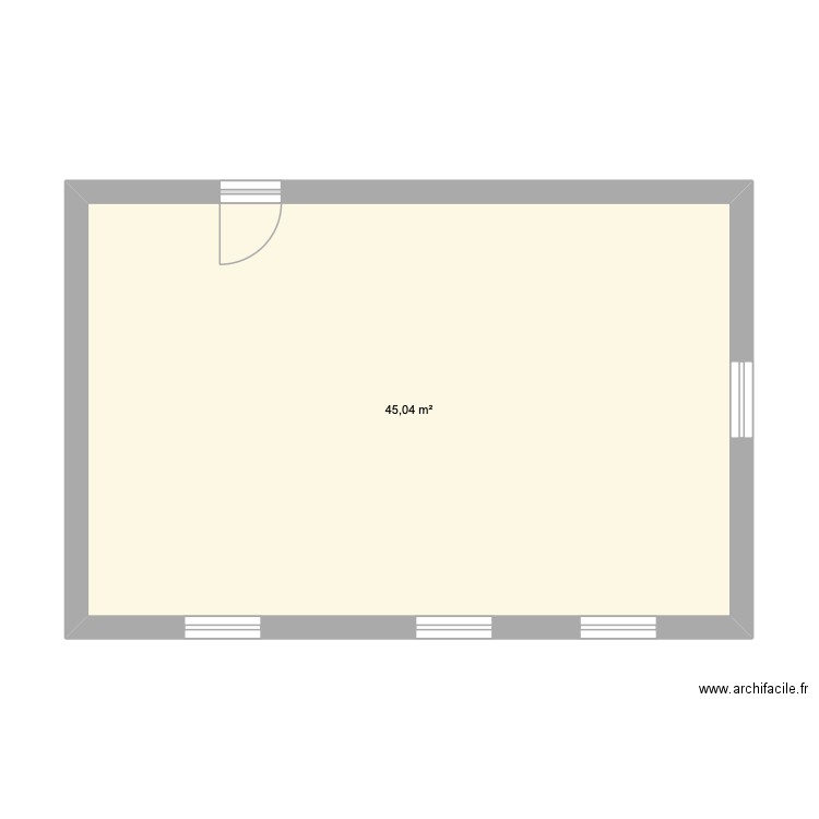 Lot 10 2eme /2 chambres. Plan de 1 pièce et 45 m2