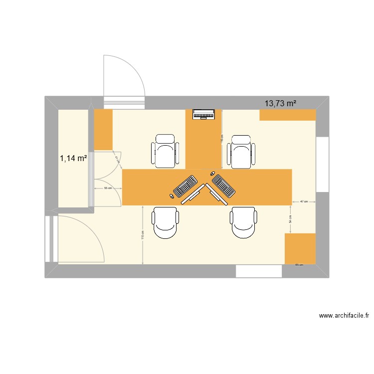 Bureau reception . Plan de 0 pièce et 0 m2