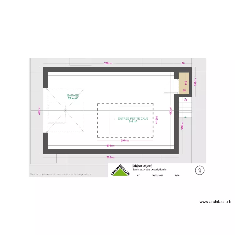 GARAGE CHALET. Plan de 