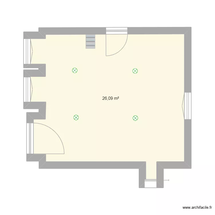 secretaria. Plan de 1 pièce et 26 m² secretaria. Plan de 1 pièce et 26 m²