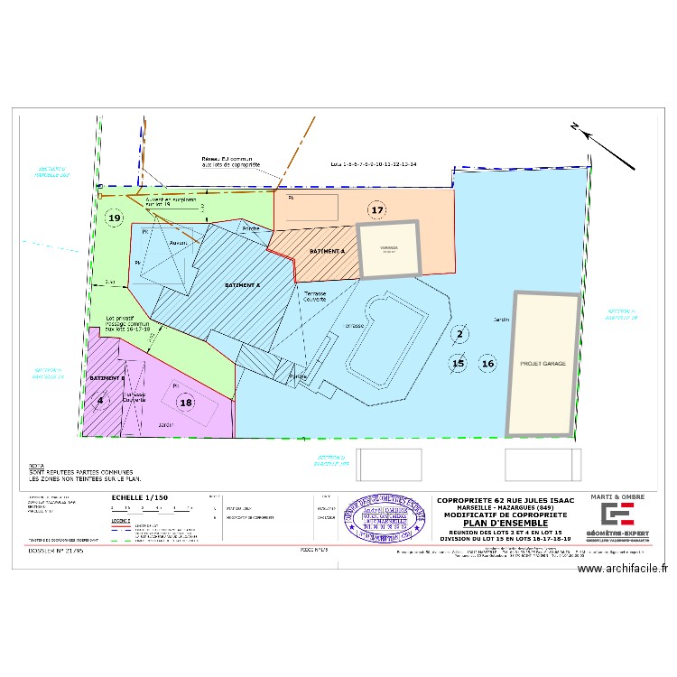 Plan de masse - Projet garage. Plan de 2 pièces et 82 m2