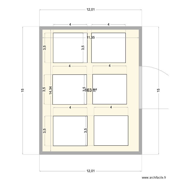 Thermo 6 Pallet. Plan de 1 pièce et 15 m2