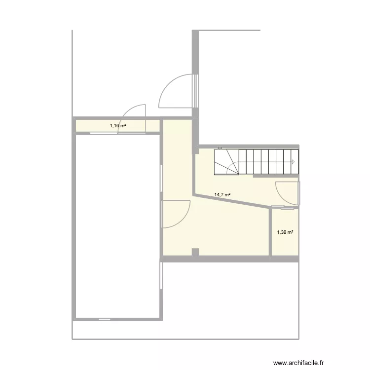 Tiny Housse. Plan de 4 Pièces et 33 m²