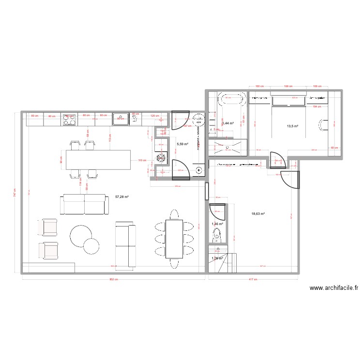 Granollers_Proyecto_v4. Plan de 7 pièces et 103 m2