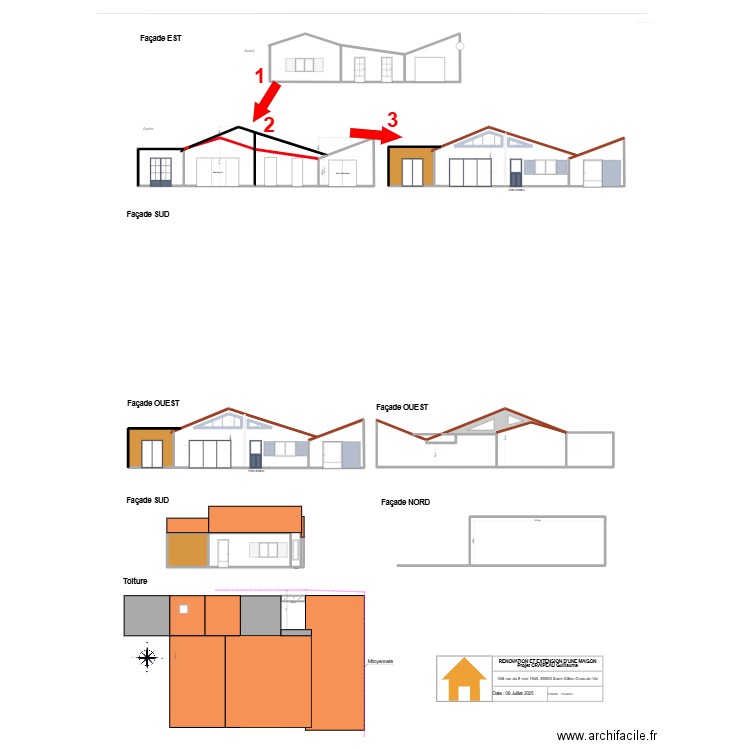 Façade X3 V2. Plan de 17 pièces et 192 m2