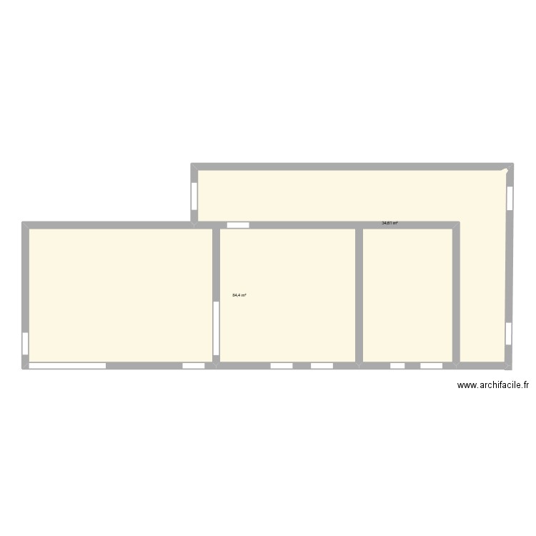 tassille placo. Plan de 2 pièces et 119 m2