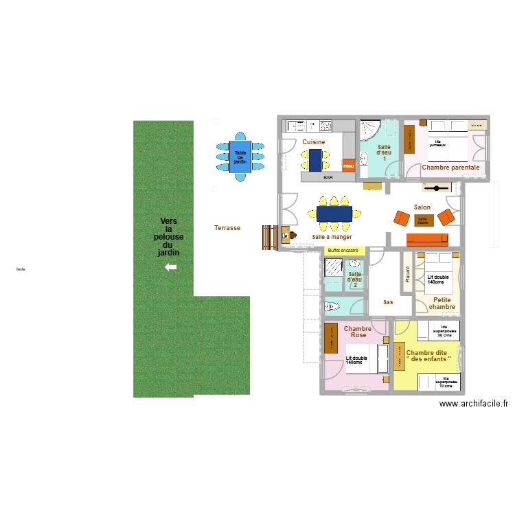 croix de vie plan 2026. Plan de 9 pièces et 97 m2