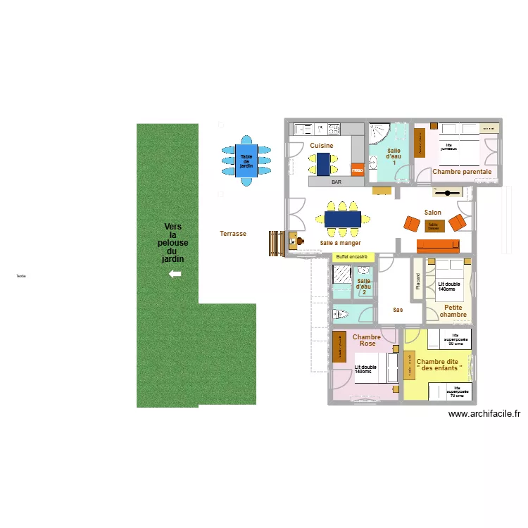 croix de vie plan 2026. Plan de 9  et 97 m²