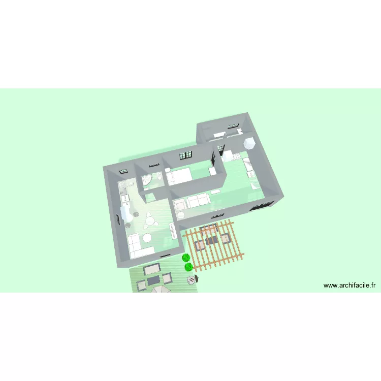 agrandissement. Plan de 9  et 120 m²