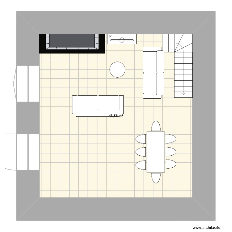 maison lison. Plan de 1 pièce et 49 m2