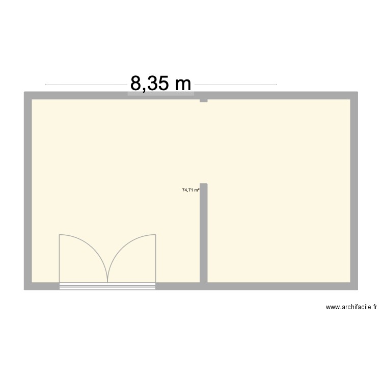 barrel hosue. Plan de 1 pièce et 75 m2