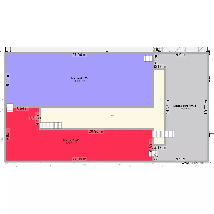 Schéma usine mezzanine. Plan de 5 et 1452 m² Schéma usine mezzanine. Plan de 5 et 1452 m²