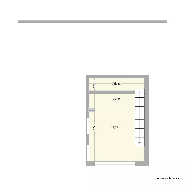 etage 1. Plan de 2 pièces et 13 m²