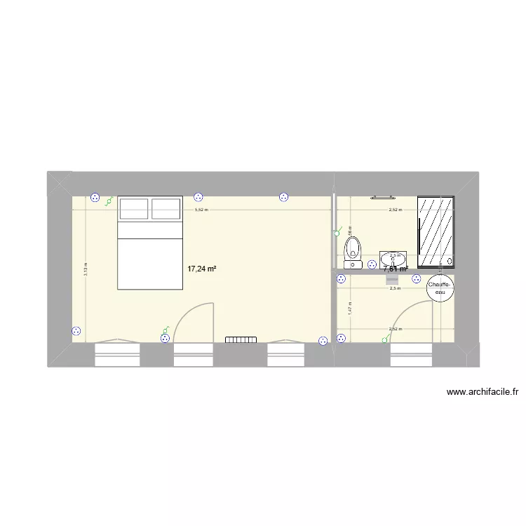porcherie 20260323. Plan de 2  et 25 m²