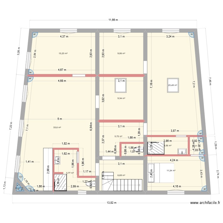crest projet. Plan de 12 pièces et 125 m2