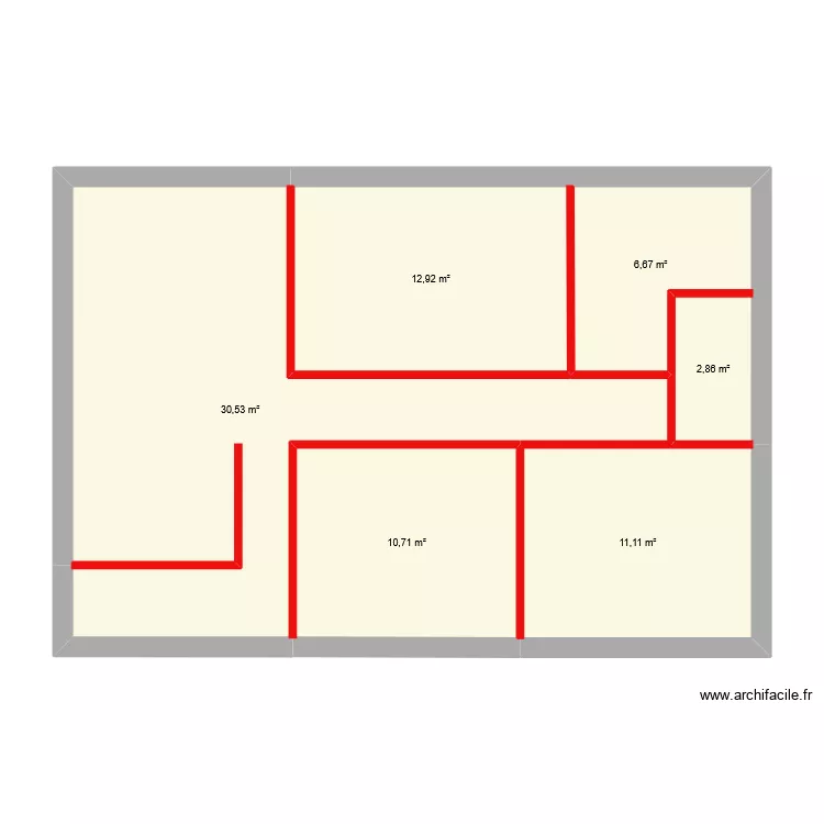 Villa Assia. Plan de 6  et 75 m²