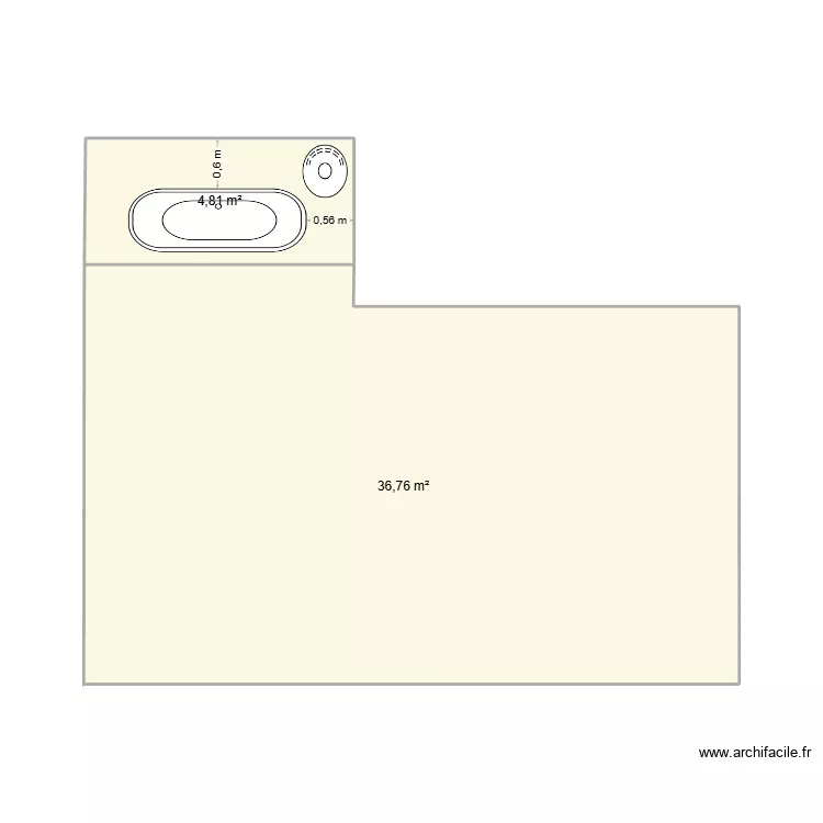 TERRASSE. Plan de 2  et 42 m²