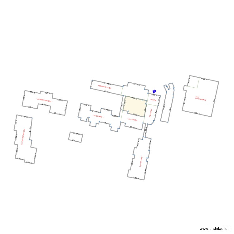 Mas Saint PIERRE plan de mas 2. Plan de 7 pièces et 1521 m2
