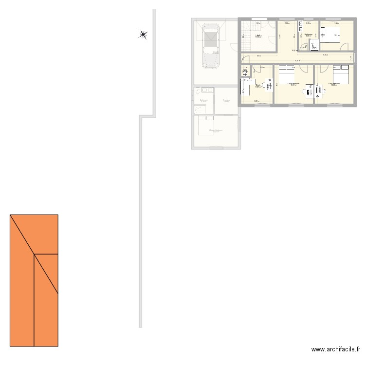 Plan grande maison. Plan de 17 pièces et 244 m2