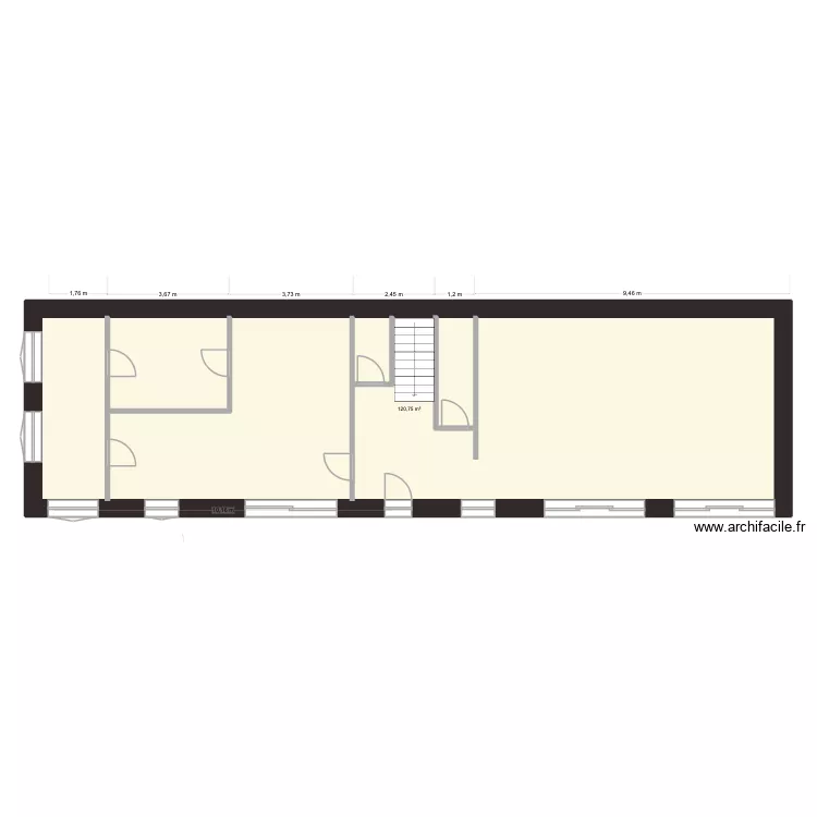 CENA VIDE RDC. Plan de 1 et 121 m² CENA VIDE RDC. Plan de 1 et 121 m²
