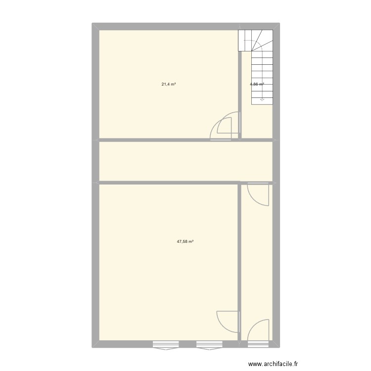 BARREYRE. Plan de 3 pièces et 74 m2