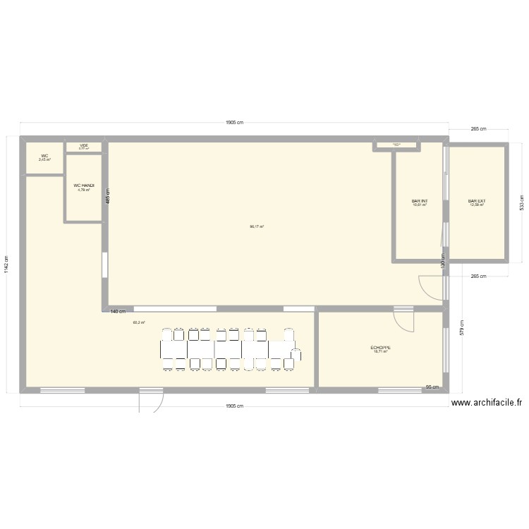 DDK v1. Plan de 9 pièces et 207 m2