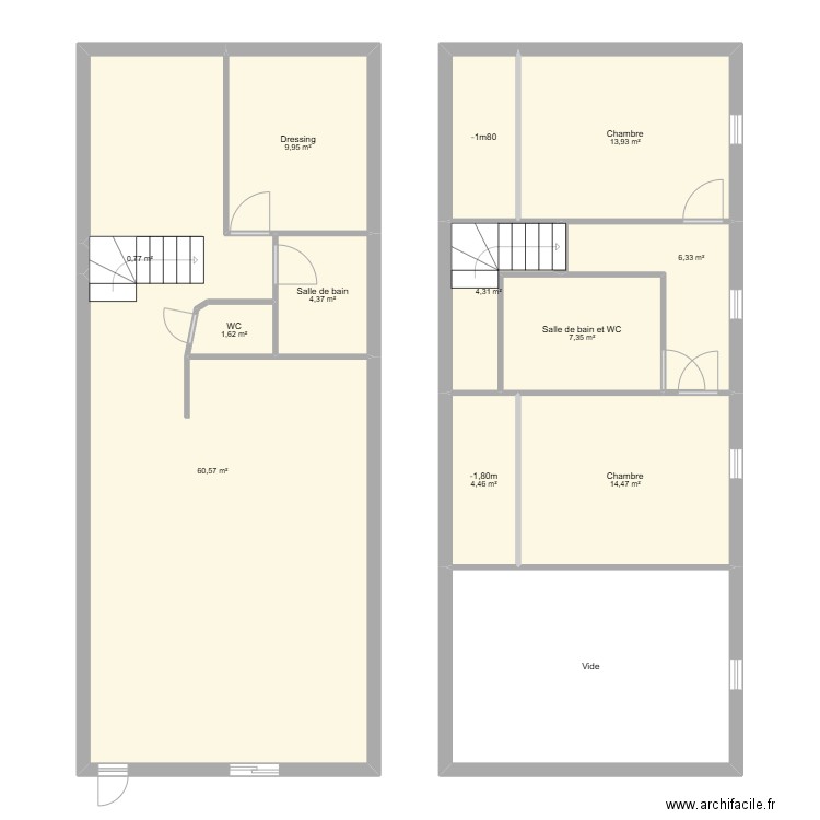 diderot. Plan de 13 pièces et 154 m2