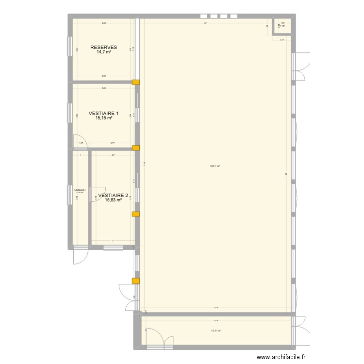 Dojo après travaux v6. Plan de 7 pièces et 234 m2