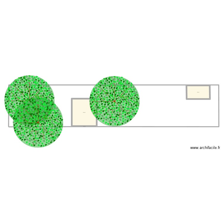 roses. Plan de 3 pièces et 52 m2