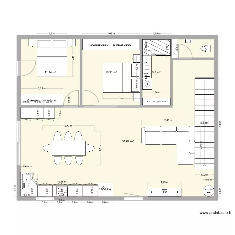 rez de chauss&eacute;e. Plan de 11  et 172 m²