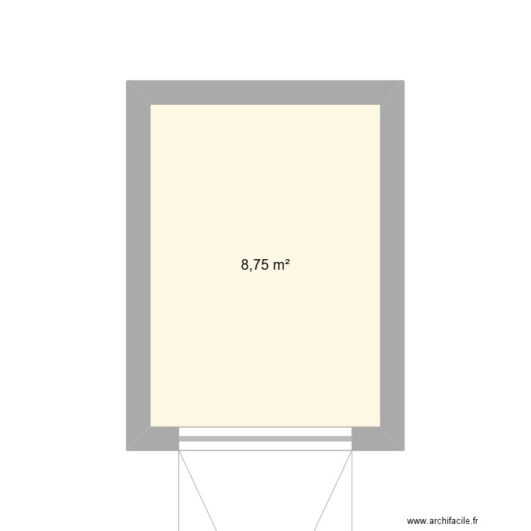 drugstore. Plan de 1 pièce et 9 m2