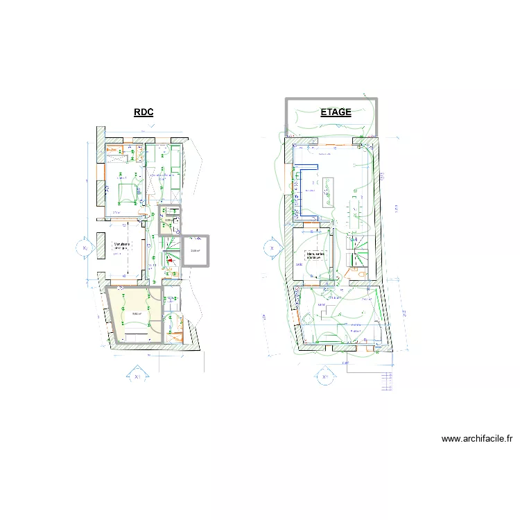mas grans V3. Plan de 3  et 14 m²