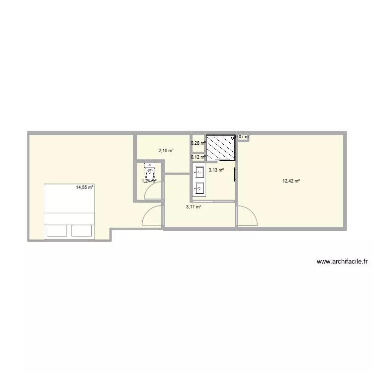 R+1 EXTENSION SDB. Plan de 9  et 37 m²