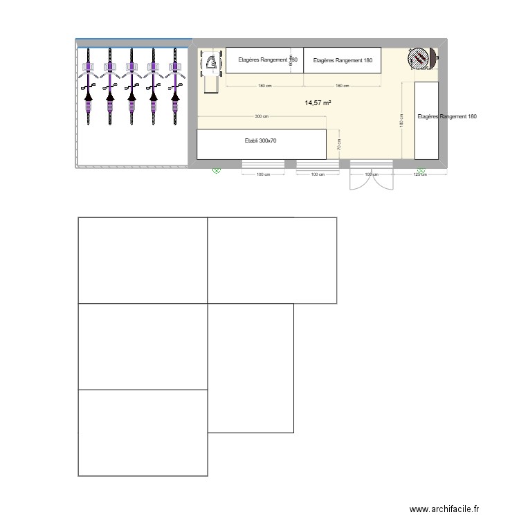 Cabanon. Plan de 1 pièce et 15 m2