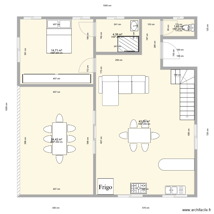 Doudou 2 Perso. Plan de 5 pièces et 88 m2