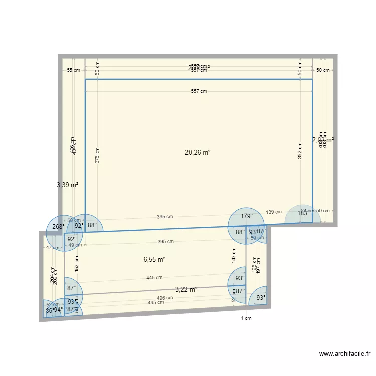 Terasse 41. Plan de 6 pièces et 38 m²