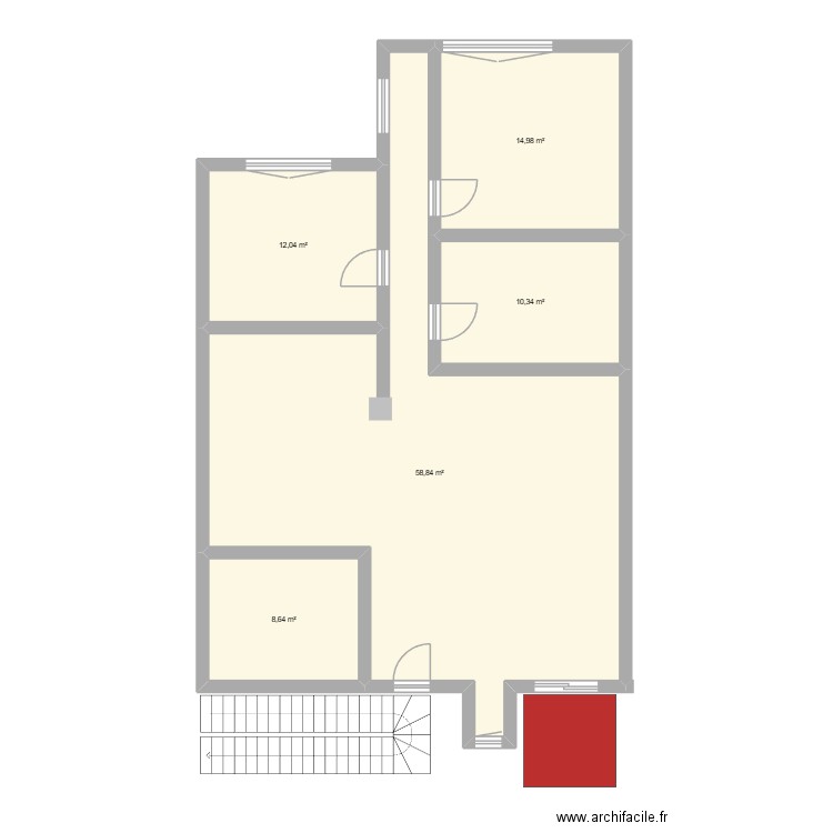 belcourt 2. Plan de 5 pièces et 105 m2