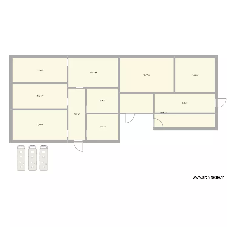 Planta - Cozinha industrial. Plan de 11 et 120 m² Planta - Cozinha industrial. Plan de 11 et 120 m²