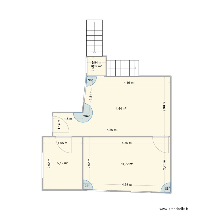 Maison 1. Plan de 4 pièces et 32 m2