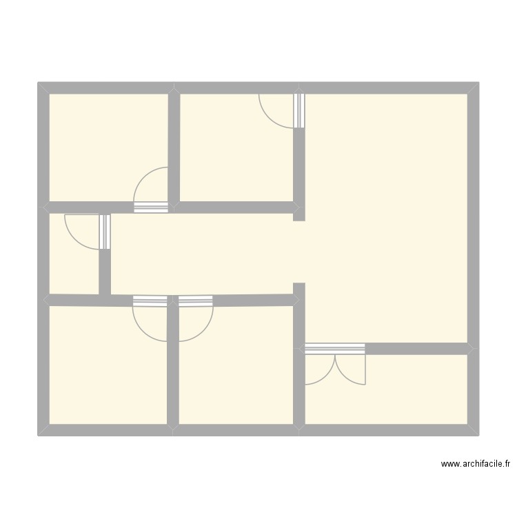 plan maquette. Plan de 6 pièces et 67 m2